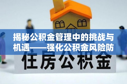玉林揭秘公积金管理中的挑战与机遇——强化公积金风险防控的多维策略