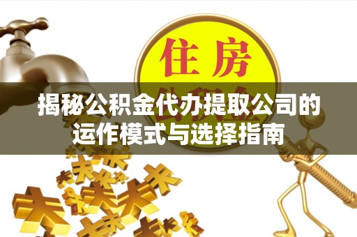 玉林揭秘公积金代办提取公司的运作模式与选择指南