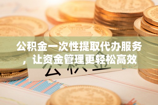 玉林公积金一次性提取代办服务，让资金管理更轻松高效