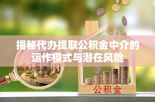 玉林揭秘代办提取公积金中介的运作模式与潜在风险